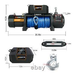 In USA 12000LBS Electric Winch Synthetic Rope Trailer Towing Truck 12V Jeep 4WD