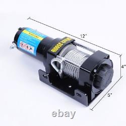 KA Universal Car 3500LB Electric Recovery Winch 12V Volt 1.2hp Steel Cable Rope