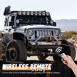 Kanruis 12V Electric Winch 4500LBS Synthetic Rope Wireless Remote Control Tow