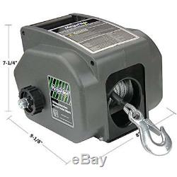 Megaflint Trailer Winch, Reversible Electric For Boats Up To 6000 Lbs. 12V And
