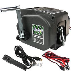 Megaflint Trailer Winch, Reversible Electric Winch, for Boats up to 6000 lbs. 12V