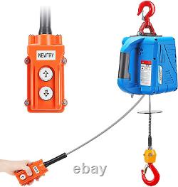 NEWTRY 1100Lbs Electric Hoist Winch 110/120 Volt Wire Control 16Ft/Min