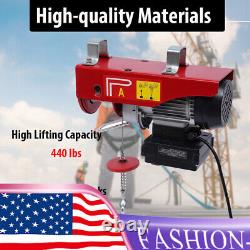 NEW Electric Hoist 440LBS Electric Winch Crane With Wireless Remote Control US
