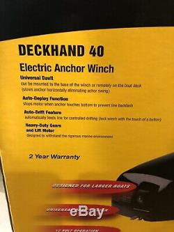 NEW Minn Kota 1810141 DeckHand 40Lbs Pontoon Large Boat Electric Anchor Winch