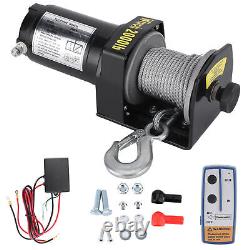 New 12V Electric Winch 2000lbs Load Capacity Remote Control High Efficiency
