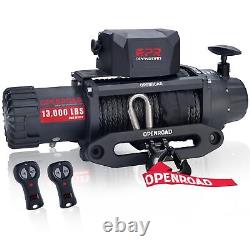 OPENROAD 13000 lb Winch, 2×Wireless Handheld Remote for Off-Road SUV, Truck, Jeep