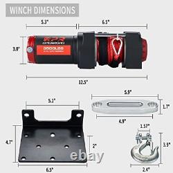 OPENROAD ATV Winch 3500lbs 12V Electric Winch, Synthetic Rope UTV (3500LBS Rope)