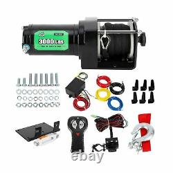 Off Road Boar Electric Winch Kit 12V Synthetic Rope Towing ATV Handheld 3000 Lb