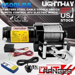 Offroad 4500LB Winch ATV UTE 12V Electric Remote Waterproof Boat Steel Cable Kit