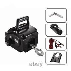Portable Power Winch Boat Electric Rubber Tractor Durable Parts 300W 12V 2000lbs