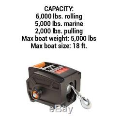 Portable Winch Winches Towing 6000 LBS Vehicle Trailer Boat Car Strong Remote S