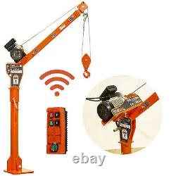 Prowinch 1000 lbs Davit Crane with Wireless Electric Winch 110V Hitch Mounted Tr
