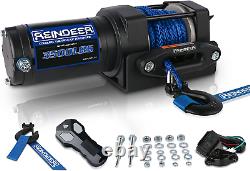 REINDEER New 12V Winch 3500 lb Load Capacity Electric Winch Kit Synthetic Rope