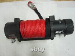 RUGCEL 13500lb Waterproof Electric Red Synthetic Rope Winch (NOT COMPLETE)