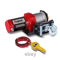 RUGCEL Electric 12V 2000lb/907kg Single Line Waterproof Winch