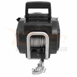 Recovery Boat Winch Tow Towing 3500LBS Truck Trailer Boat SUV Steel Cable