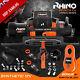 Rhino Electric Recovery Winch 12v 13500lb Carbon 4x4 Synthetic + Mounting Plate