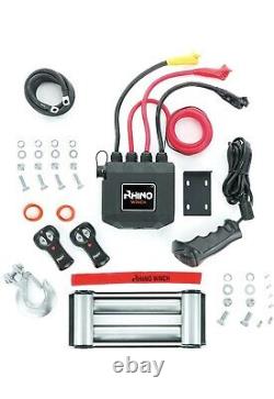 Rhino WInch 13500LB Winch 12V Electric Recovery Heavy Duty Steel Cable Kit NEW