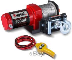Rugcel Electric 12V 2000Lb/907Kg Single Line Waterproof Winch
