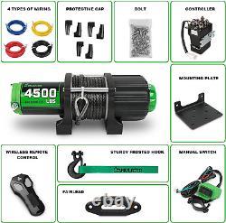 STIMULATER 4500LB ATV/UTV Winch, 12V Electric Winch, Winch with Synthetic with and