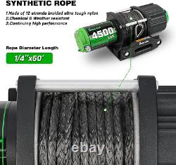 STIMULATER 4500LB ATV/UTV Winch, 12V Electric Winch, Winch with Synthetic with and