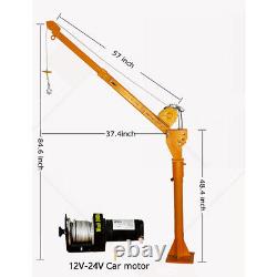 Swivel Electric Winch Crane Hoist Hitch Mount Lifts 360° Adjustable Max 1100lb