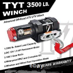 TYT 12V ATV/UTV Electric Winch Kit, Waterproof IP67 Winch(3500 lbs Winch)