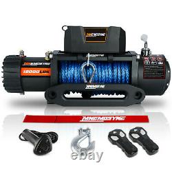 US Car Winch 12000lb Synthetic Rope Waterproof IP67 Wireless Handheld Remote