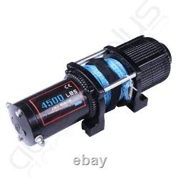 UTV Winch ATV Winch 4500LBS Electric Cable Winch Synthetic Rope 4WD Off Road 12V