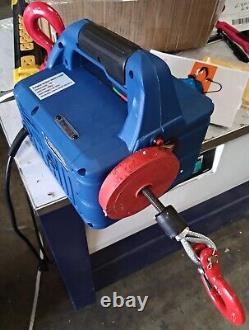 Used 24 ft110V Portable Electric Winch 990 lb Pulling Capacity Hoist