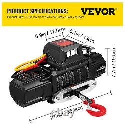VEVOR 10000LBS Electric Winch Waterproof Truck Trailer 100FT Synthetic Rope