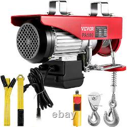 VEVOR 1100LBS Electric Wire Cable Hoist Winch Crane Lift with 6.6ft Control Cord
