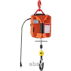 VEVOR 1100lbs Portable Electric Hoist Winch with Wireless Remote Control 25ft Lift