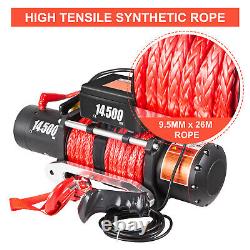 VEVOR 12V Electric Winch 14500LBS Synthetic Rope 9.5MMX26M Wireless ATV Winch