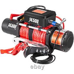 VEVOR 12V Electric Winch 14500LBS Synthetic Rope 9.5MMX26M Wireless ATV Winch