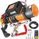 Vevor 13000lbs 12v Electric Winch With 85ft Synthetic Rope, Wireless Control