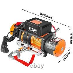 VEVOR 13000LBS 12V Electric Winch with 85FT Synthetic Rope, Wireless Control
