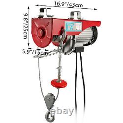 VEVOR 1320Lbs Electric Hoist Winch Lifting Engine Crane Pulley Hook Double Wire