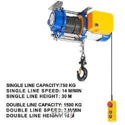 VEVOR 3300Lbs Electric Hoist Winch Lifting Engine Crane Lift Hook with Remote