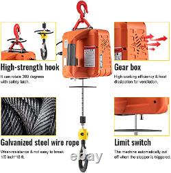 VEVOR 3-In-1 Electric Hoist Winch, 1100Lbs Portable Electric Winch, 1500W 110V P