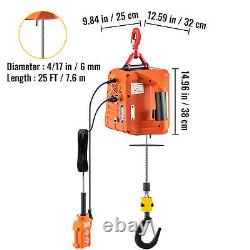 VEVOR 3 in 1 Electric Hoist Winch 1100 lbs Wire Remote Control Cable Remote