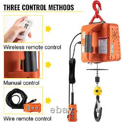 VEVOR 3-in-1 Electric Hoist Winch Portable Crane 1100lbs 25ft with Remote Control