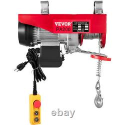 VEVOR 440LBS Electric Wire Cable Hoist Winch Crane Lift with 6.6ft Control Cord