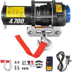 VEVOR 4500LB Electric Winch 12V Trailer Synthetic Rope Off Road for Truck Pickup