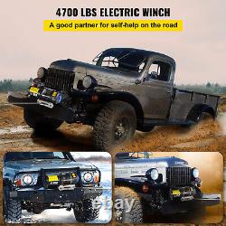 VEVOR 4500LB Electric Winch 12V Trailer Synthetic Rope Off Road for Truck Pickup