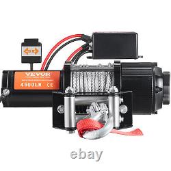 VEVOR 4500lbs Electric Winch 12V Steel Cable IP 55 Towing Truck ATV UTV Offroad