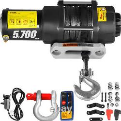 VEVOR 5700LB Electric Winch 12V Trailer Synthetic Rope Off Road for Truck Pickup