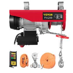VEVOR Electric Hoist 110V Electric Winch 440LBS with Wireless Remote Control
