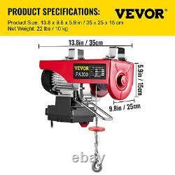 VEVOR Electric Hoist 660LBS Electric Winch with Wireless Remote Control 110V