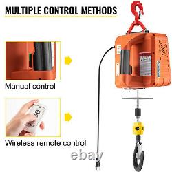 VEVOR Electric Hoist Winch Portable Crane 1100lbs 25ft Wireless Remote Control